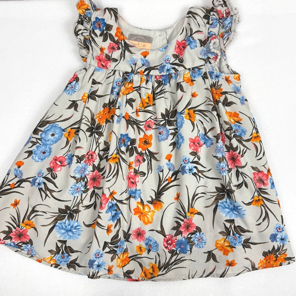 Pastourelle by Pippa Julie Girls Floral Dress Size 6 Flutter Sleeve‎ Lightweight